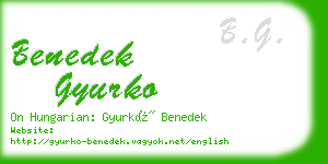 benedek gyurko business card